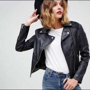 Barney Original leather biker jacket US size 6